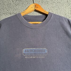 Vintage 90s Abercrombie & Fitch T-Shirt Mens XL USA Made Preppy Box Logo Faded